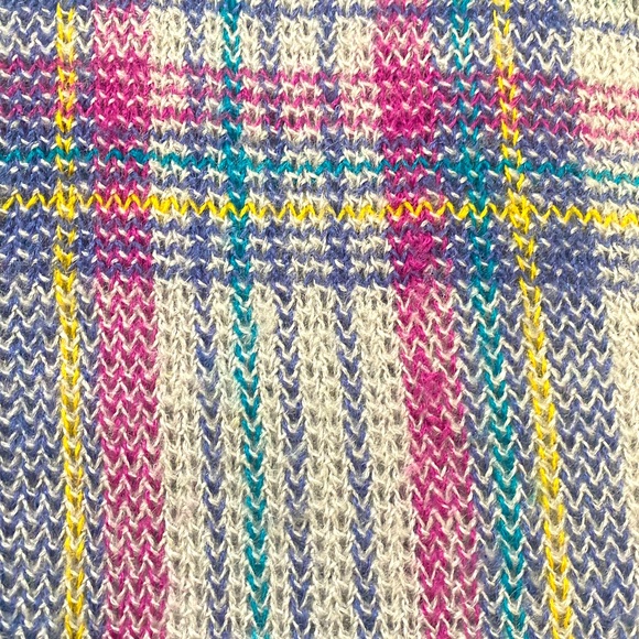 THE BAY CLUB | Vintage 90’s Plaid Knit Short Sleeve Pullover Sweater Large - Picture 5 of 16